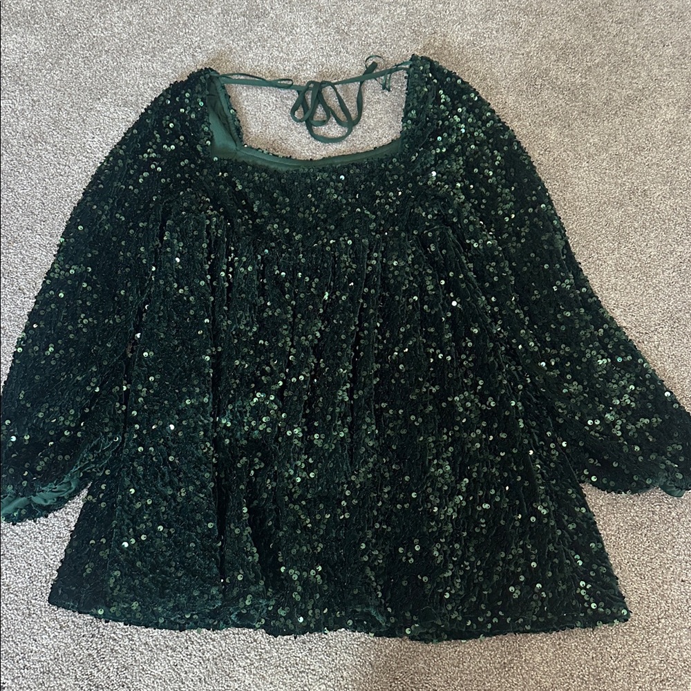 Altar'd State Emerald Green Sequin Dress